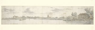 Vue panoramique du château Ooij et de la maison de péage, Brabant-Septentrional - Josua de Grave