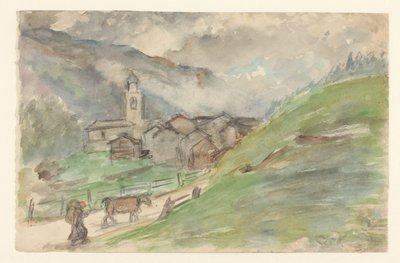 Village de montagne avec église - Jozef Israëls