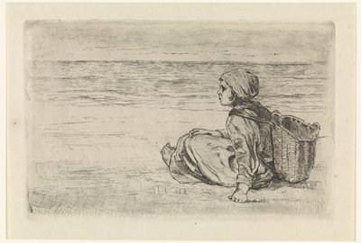 Une jeune fille au bord de la mer - Jozef Israëls
