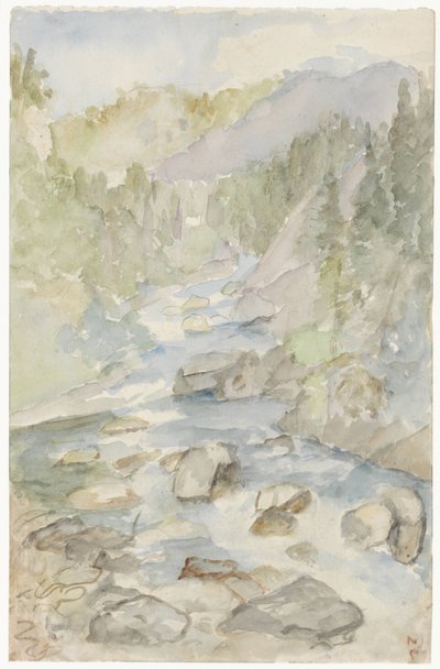 Paysage montagneux avec un ruisseau - Jozef Israëls