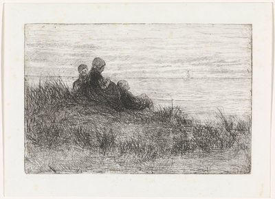 Paysage de dunes avec mère et enfants - Jozef Israëls