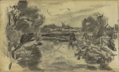 Paysage avec eau et moulin - Jozef Israëls