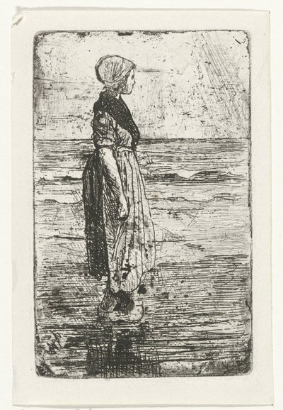Femme debout sur la plage - Jozef Israëls