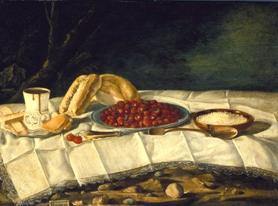 Nature morte avec fraises et chocolat - Juan Bautista Romero