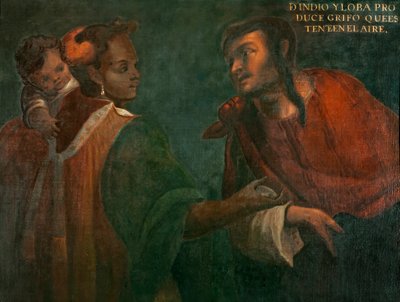 Indien et Loup produisant un Grifo en suspension, c.1715 - Juan Rodríguez Juárez