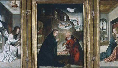 La naissance du Christ Triptyque avec la Nativité flanquée de l