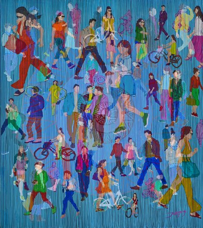 Une foule urbaine animée - Jukyong Park