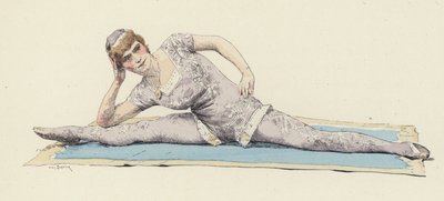 Gymnaste féminine faisant le grand écart - Jules Arsene (after) Garnier