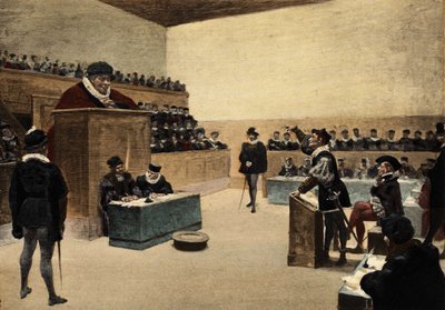 Juge Pantagruel dans le procès entre les seigneurs de Humevesne et Baisecul. Pantagruel. Illustration de Jules Garnier dans "Rabelais et l