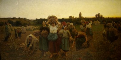 En français :  Le Rappel de glaneuses Calling in the Gleaners (en anglais) - Jules Breton