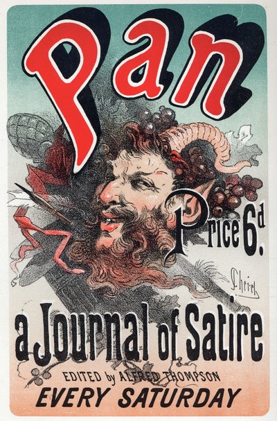 Littérature. Pan, journal satirique. Affiche de Jules Chéret, Angleterre, vers 1880 - Jules Cheret