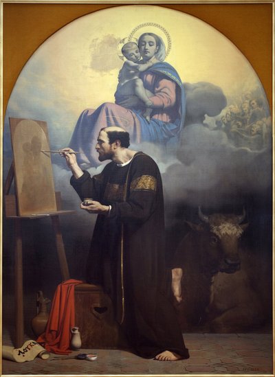 Saint Luc peignant la Vierge. Vision de Saint Luc - Jules Claude Ziegler