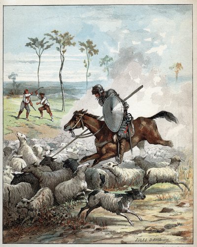 Don Quichotte tuant des moutons qu