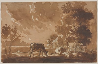 Paysage avec bétail, deuxième ou dernier tiers des années 1800 - Jules Dupré