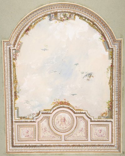 Conception pour un plafond avec un ciel en trompe-l