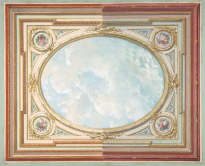 Conception pour un plafond avec un ciel en trompe-l