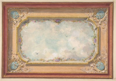 Conception pour un plafond avec un ciel en trompe-l