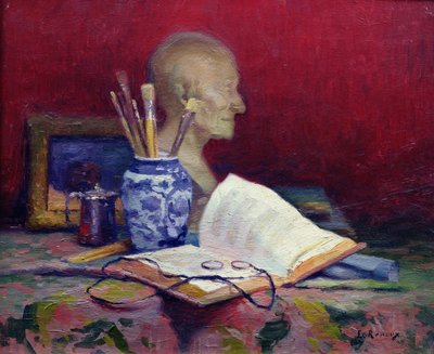 Nature morte avec tête de Voltaire - Jules Ernest Renoux