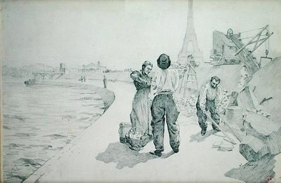 Vue des rives de la Seine, Paris - Jules Ernest Renoux