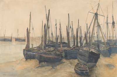Bateaux de pêche amarrés - Jules Lessore