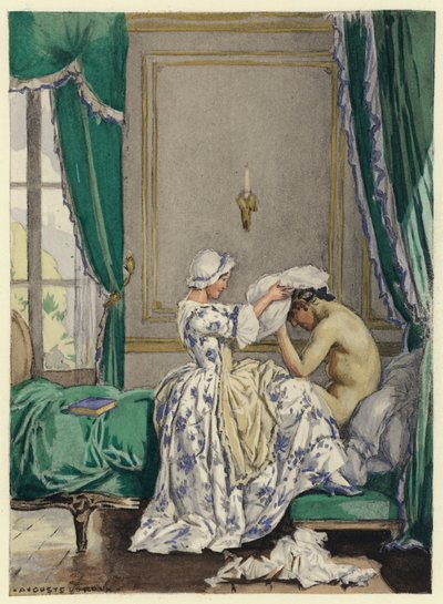 Illustration pour les mémoires de Casanova (lithographie couleur) - Jules Marie Auguste Leroux