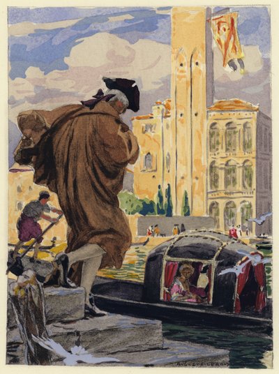 Illustration pour les mémoires de Casanova (lithographie couleur) - Jules Marie Auguste Leroux