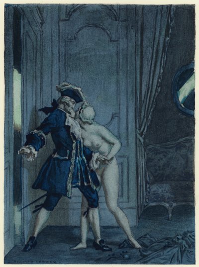 Illustration pour les mémoires de Casanova (lithographie couleur) - Jules Marie Auguste Leroux