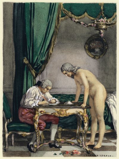 Illustration pour les mémoires de Casanova (lithographie couleur) - Jules Marie Auguste Leroux