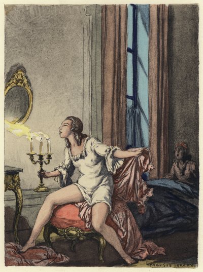 Illustration pour les mémoires de Casanova (lithographie couleur) - Jules Marie Auguste Leroux