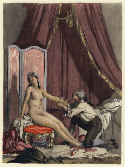 Illustration pour les mémoires de Casanova (lithographie couleur) - Jules Marie Auguste Leroux