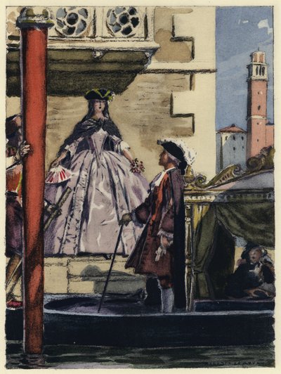 Illustration pour les mémoires de Casanova (lithographie couleur) - Jules Marie Auguste Leroux