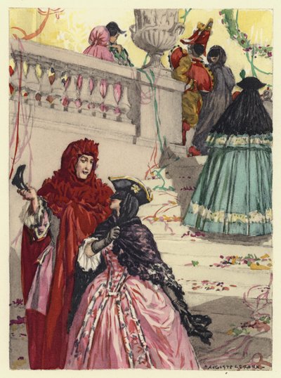 Illustration pour les mémoires de Casanova (lithographie couleur) - Jules Marie Auguste Leroux