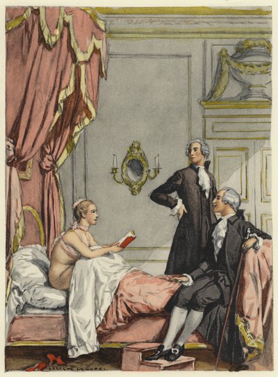Illustration pour les mémoires de Casanova (lithographie couleur) - Jules Marie Auguste Leroux