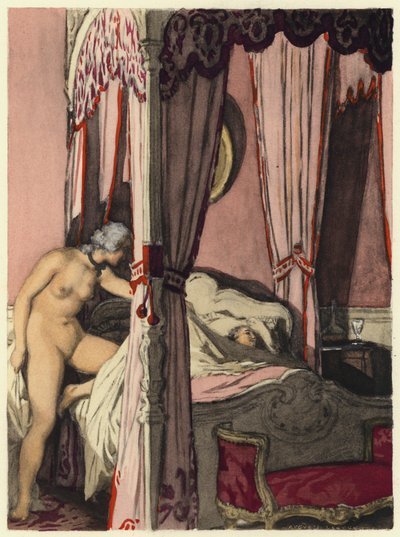 Illustration pour les mémoires de Casanova (lithographie couleur) - Jules Marie Auguste Leroux