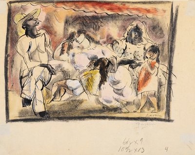 Un homme, deux femmes, deux enfants - Jules Pascin