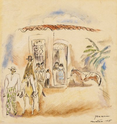 Groupe de figures, Homme avec pantalon à carreaux verts - Jules Pascin