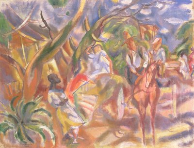 Scène du sud avec homme conduisant une calèche, 1915 - Jules Pascin