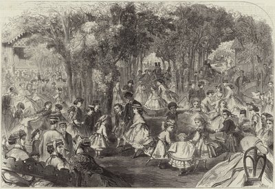 Bal des enfants au Pré Catalan (gravure) - Jules Pelcoq