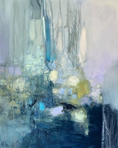 Flux abstrait bleu-vert - Julia Purinton