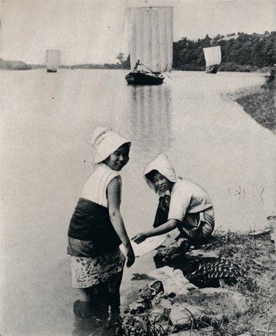 Une blanchisserie au bord de la rivière, vers 1900, 1921 - Julian Leonard Street