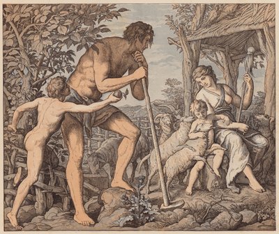 Adam et Ève après la Chute, Genèse, III - Julius (after) Schnorr von Carolsfeld