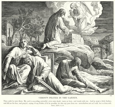 La prière du Christ dans le jardin (gravure) - Julius (after) Schnorr von Carolsfeld