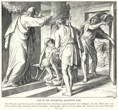 Job dans son deuil bénit Dieu (gravure) - Julius (after) Schnorr von Carolsfeld