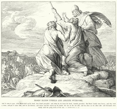 Les mains de Moïse soutenues et Amalek vaincu - Julius (after) Schnorr von Carolsfeld