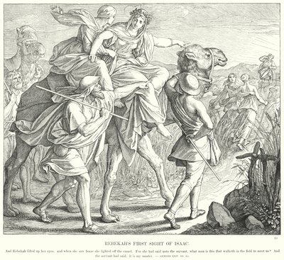 La première vue de Rébecca sur Isaac - Julius (after) Schnorr von Carolsfeld