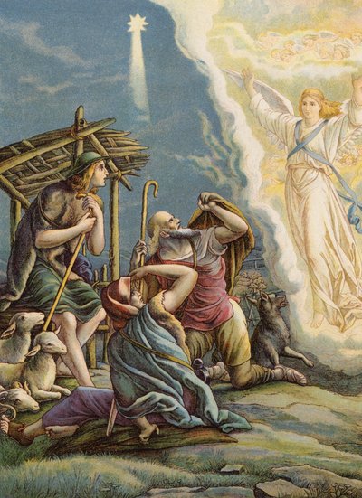 Les bergers reçoivent de bonnes nouvelles - Julius (after) Schnorr von Carolsfeld