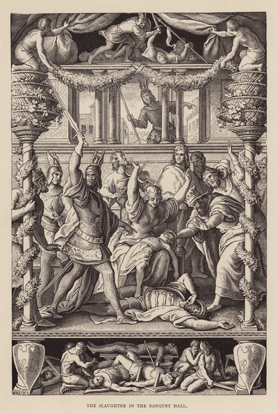 Le massacre dans la salle de banquet - Julius (after) Schnorr von Carolsfeld
