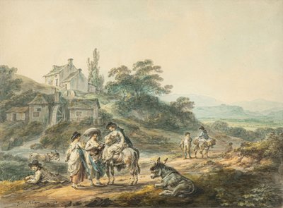 Figures sur un chemin près d