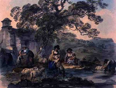 Paysans lavant des moutons à Cwm Rheidol, Cardiganshire - Julius Caesar Ibbetson