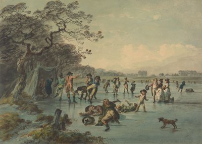 Patinage à Hyde Park - Julius Caesar Ibbetson